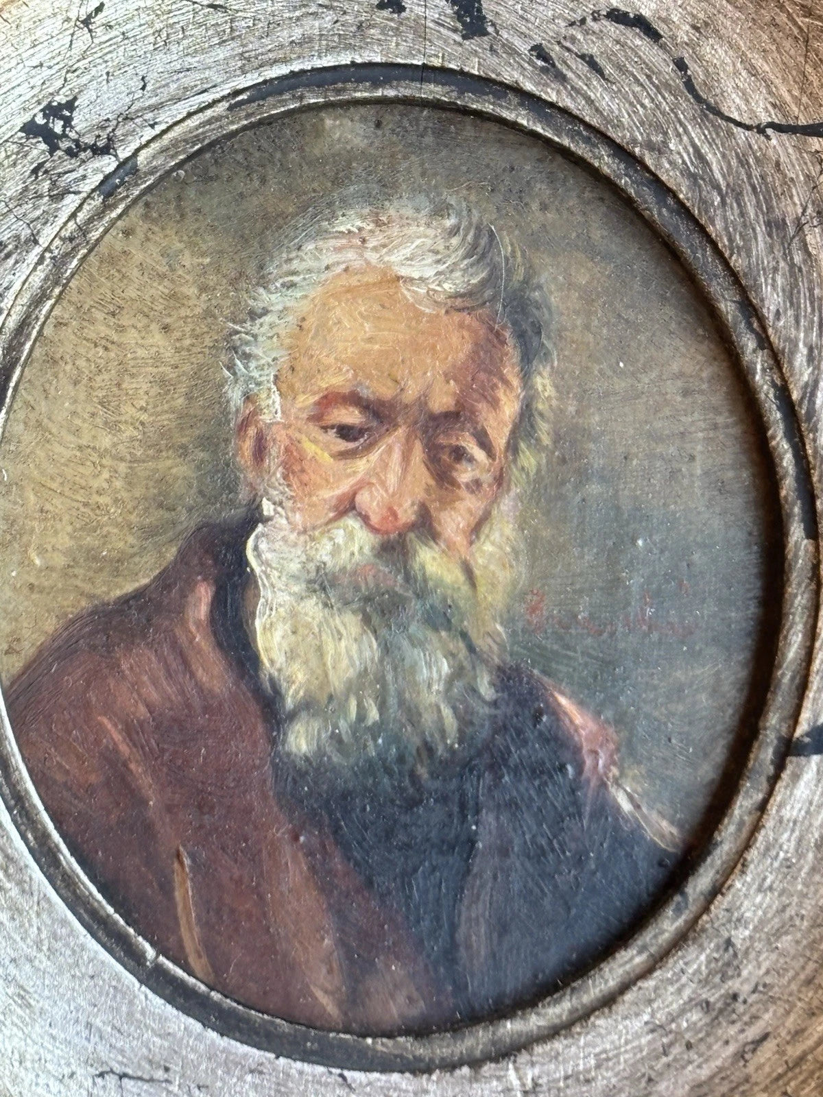 Quadro Miniatura Vintage Dipinto a Olio