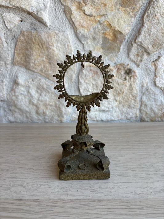 Porta Reliquie/ Reliquiario Vintage In Metallo