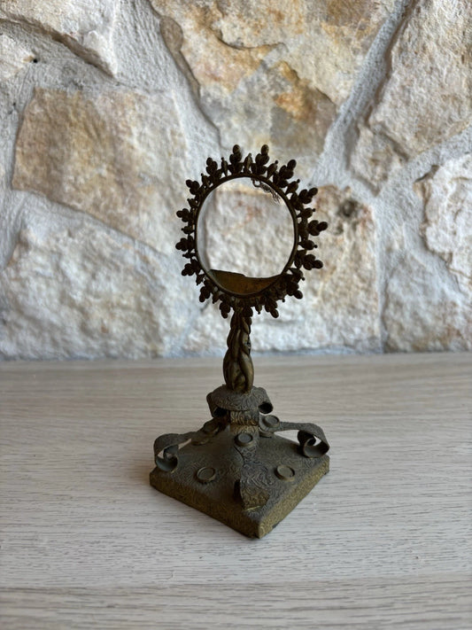 Porta Reliquie/ Reliquiario Vintage In Metallo