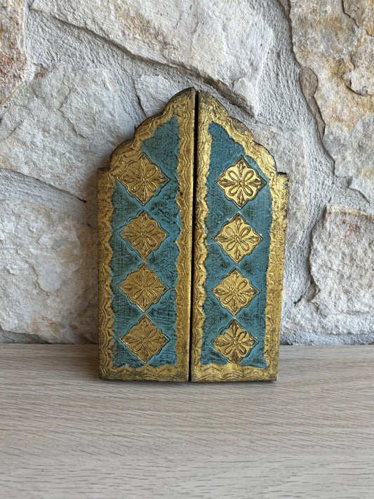 Icona Religiosa Vintage In Legno Stile Fiorentino