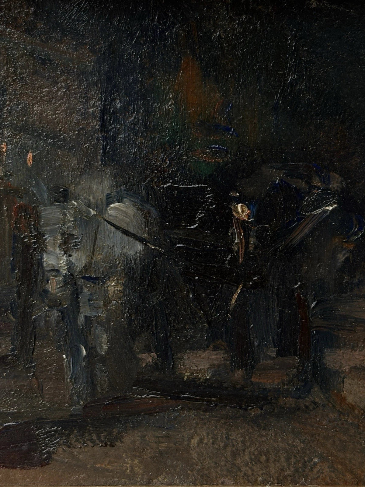 Quadro -Carrozzella A Riposo- Luigi Crisconio dipinto a olio