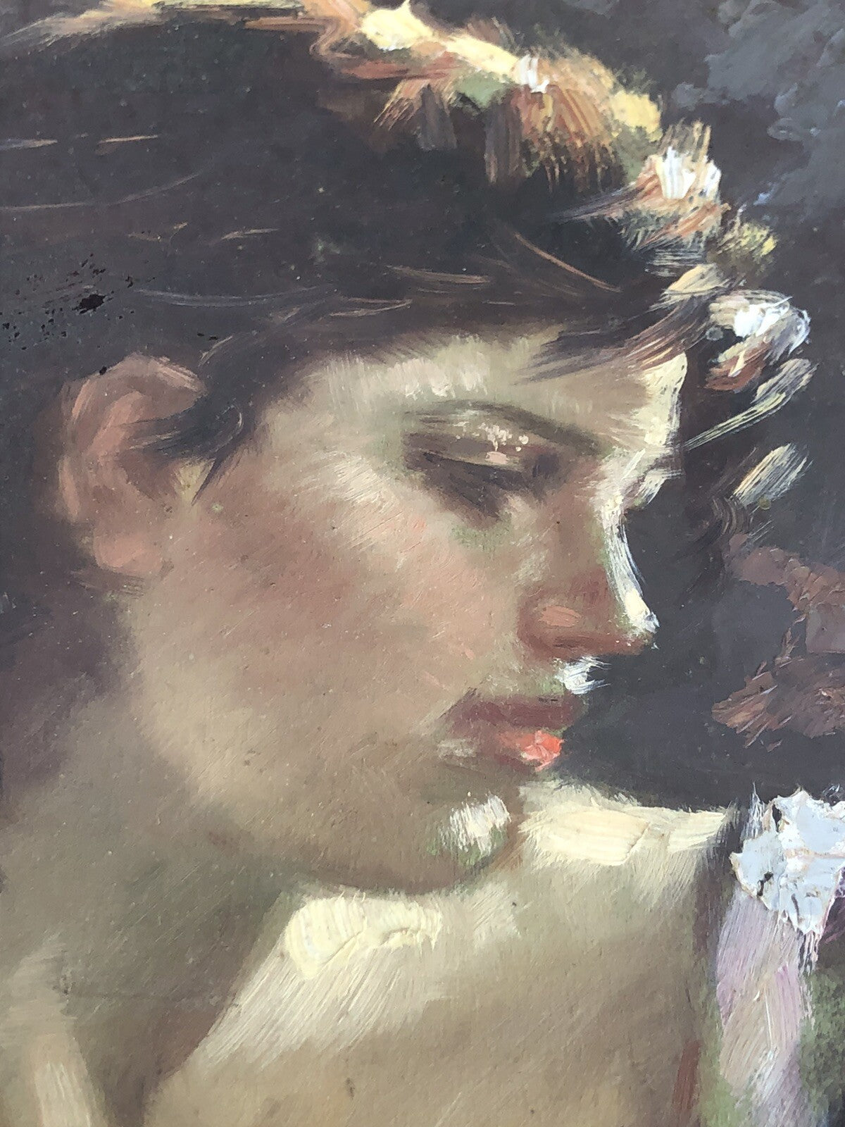 Coppia quadri vintage -Figure Donne- dipinti  a olio su tavola