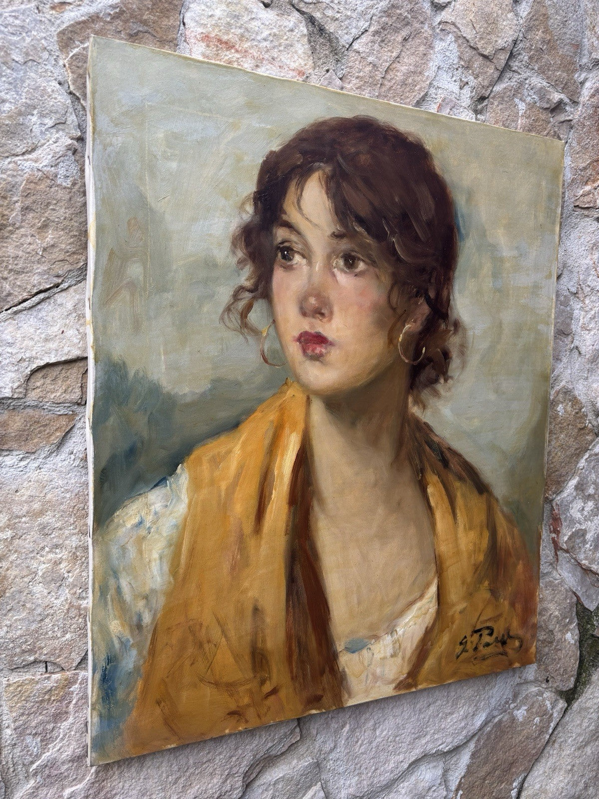 Quadro -Figura Di Donna- Giovanni Pane dipinto a olio su tela