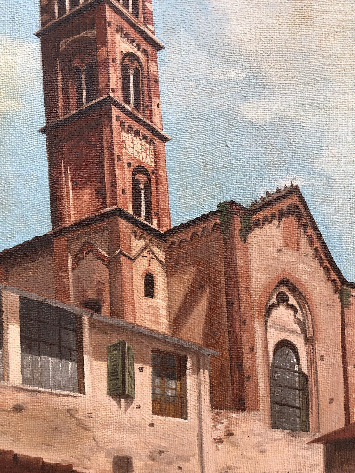 Quadro vintage -Campanile-dipinto a olio