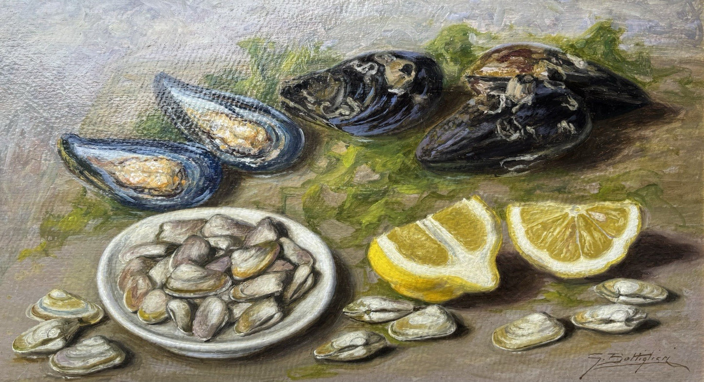 Quadro -Natura Morta- Gennaro Bottiglieri dipinto a olio