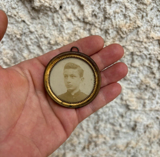 Cornice porta foto vintage in ottone