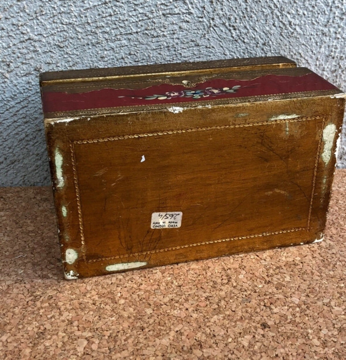 Scatola Portagioie Vintage In Legno Stile Fiorentino