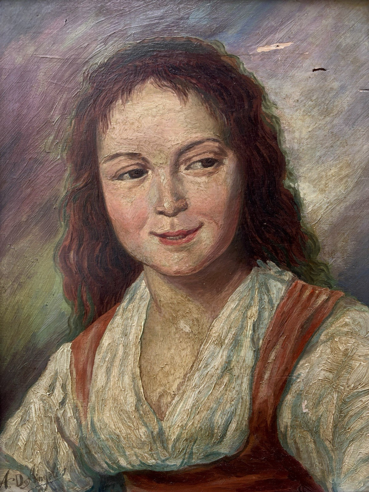 Quadro antico -Figura Di Donna- dipinto a olio
