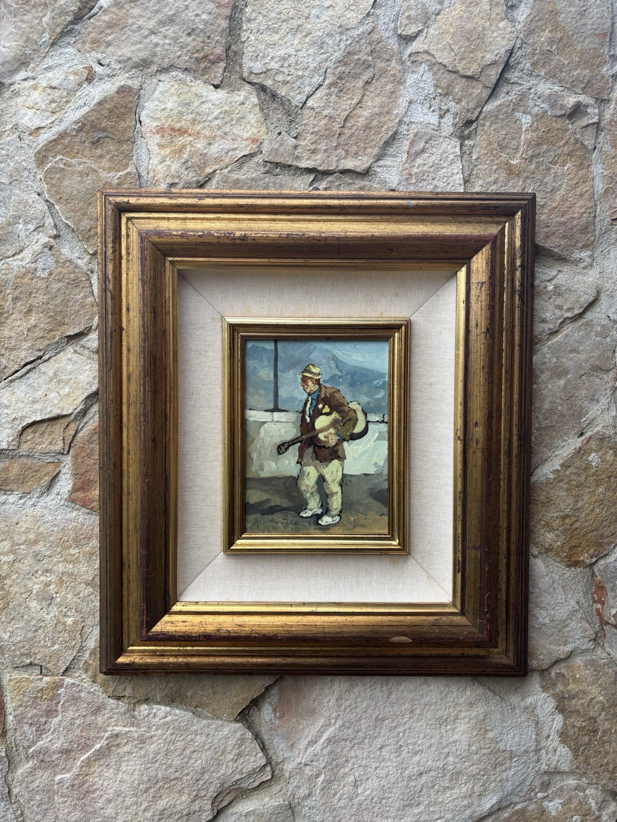 Quadro -Posteggiatore Napoletano- Aniello Eco dipinto a olio