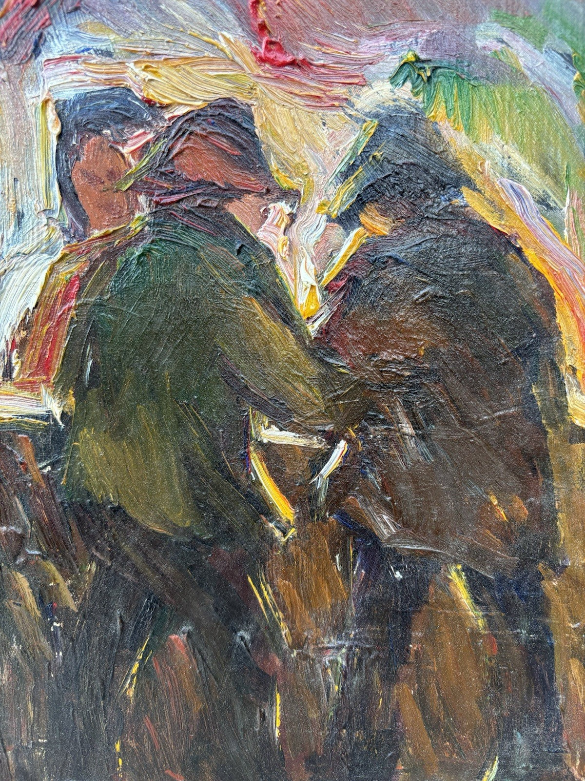 Quadro -Figure- Italo Lombardi dipinto a olio su cartoncino telato
