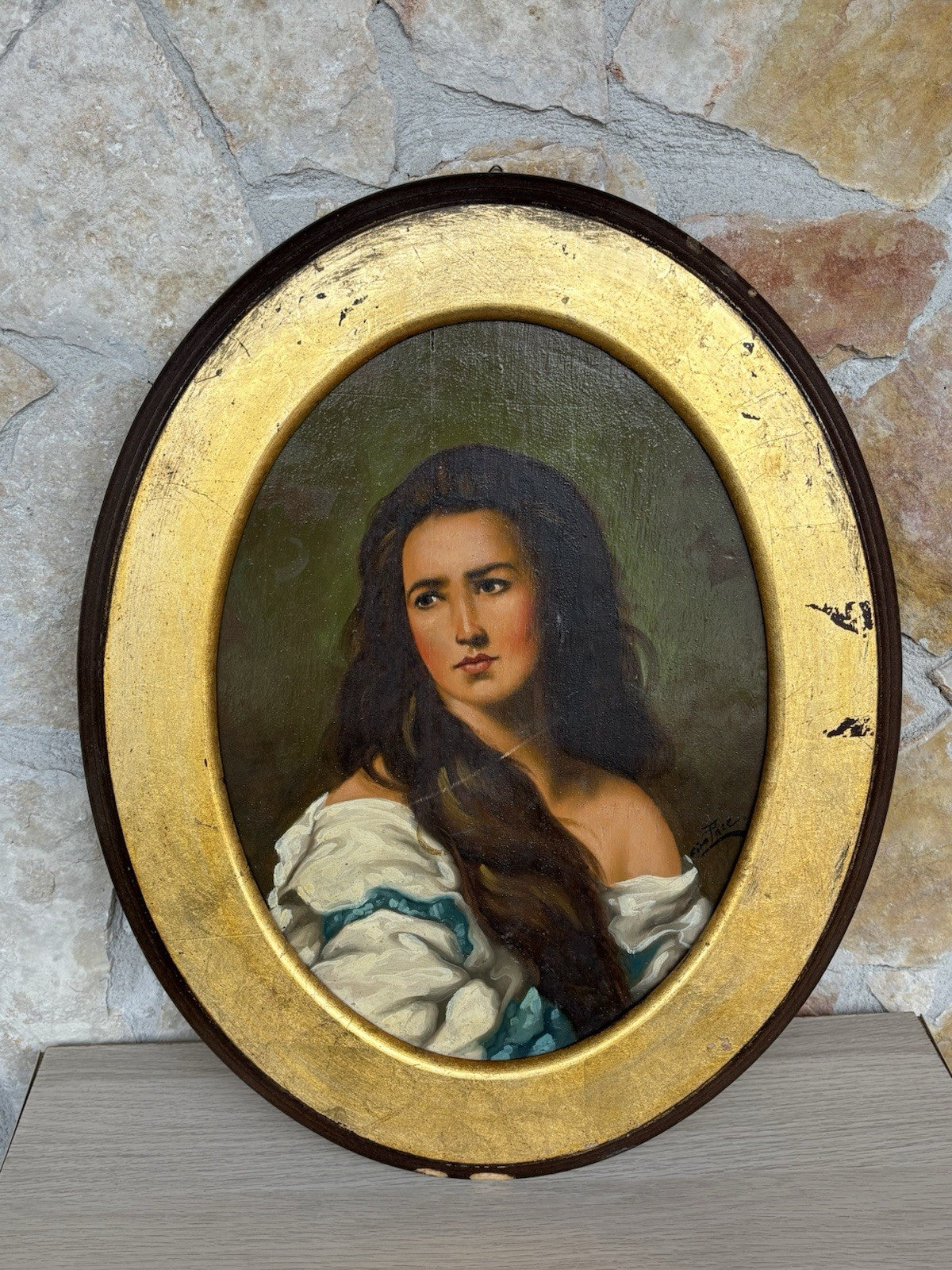 Quadro ovale -Figura Di Donna- Ciro Pace dipinto a olio