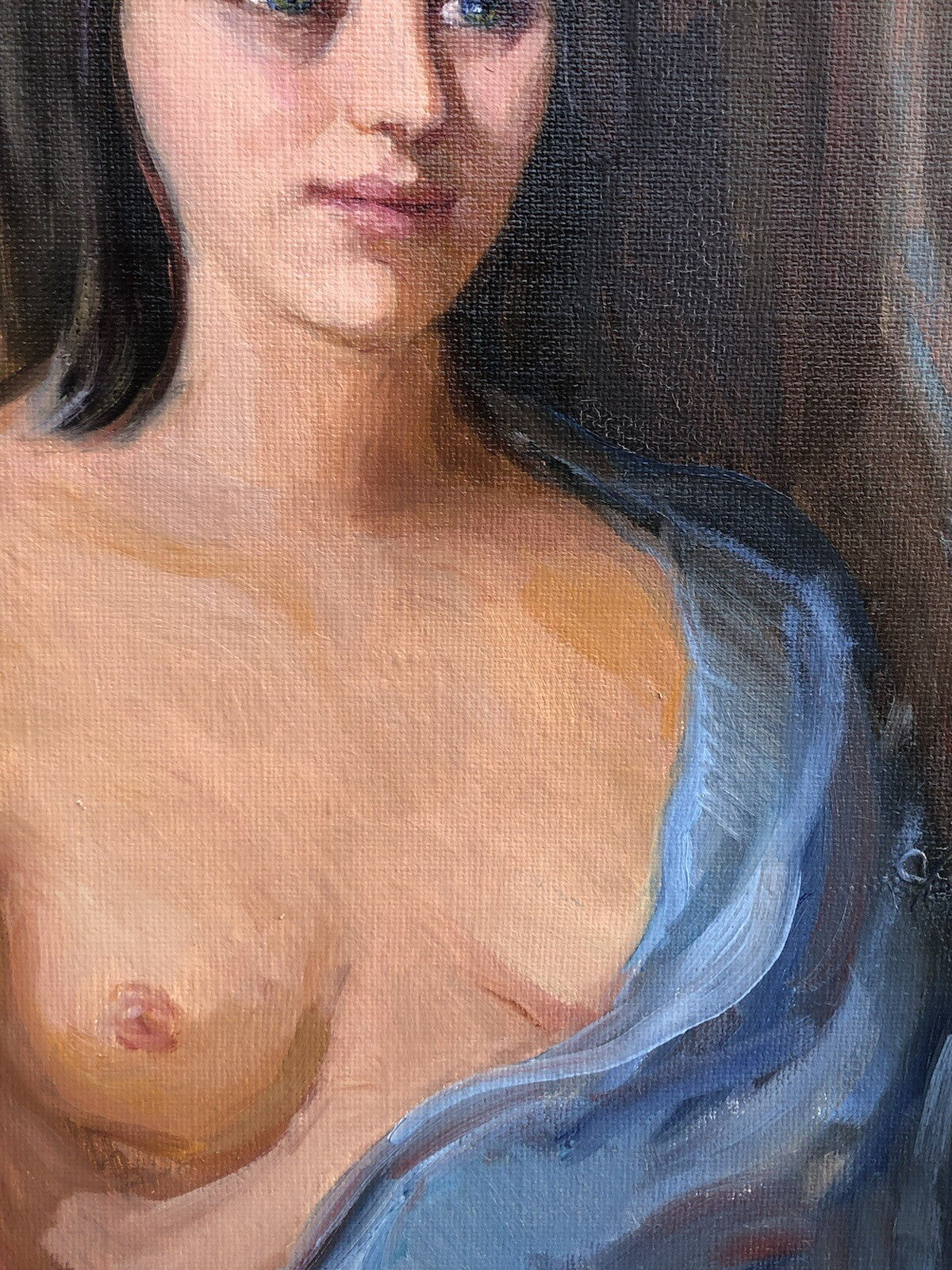Quadro vintage -Nudo Donna- dipinto a olio su tela