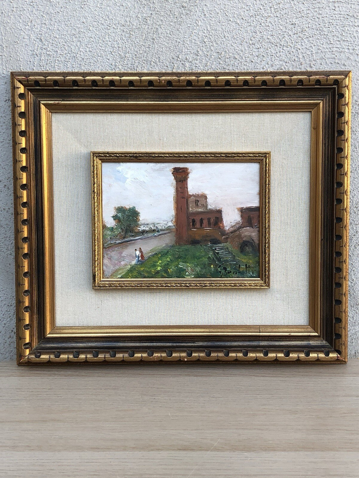 Quadro vintage -Parco Della Cittadella, Pisa- dipinto a olio su tavoletta