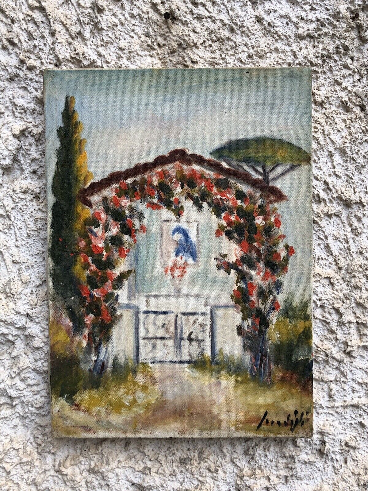 Quadro vintage -Cappellina- dipinto a olio su tela