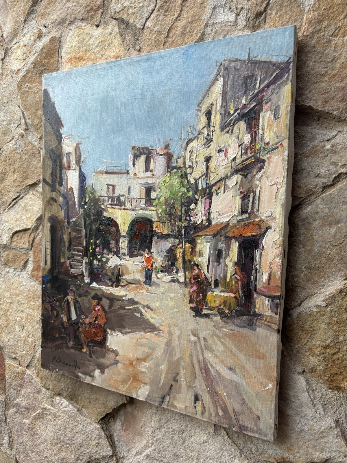 Quadro -Interno Palazzo- Nicola Canzanella dipinto a olio su tela