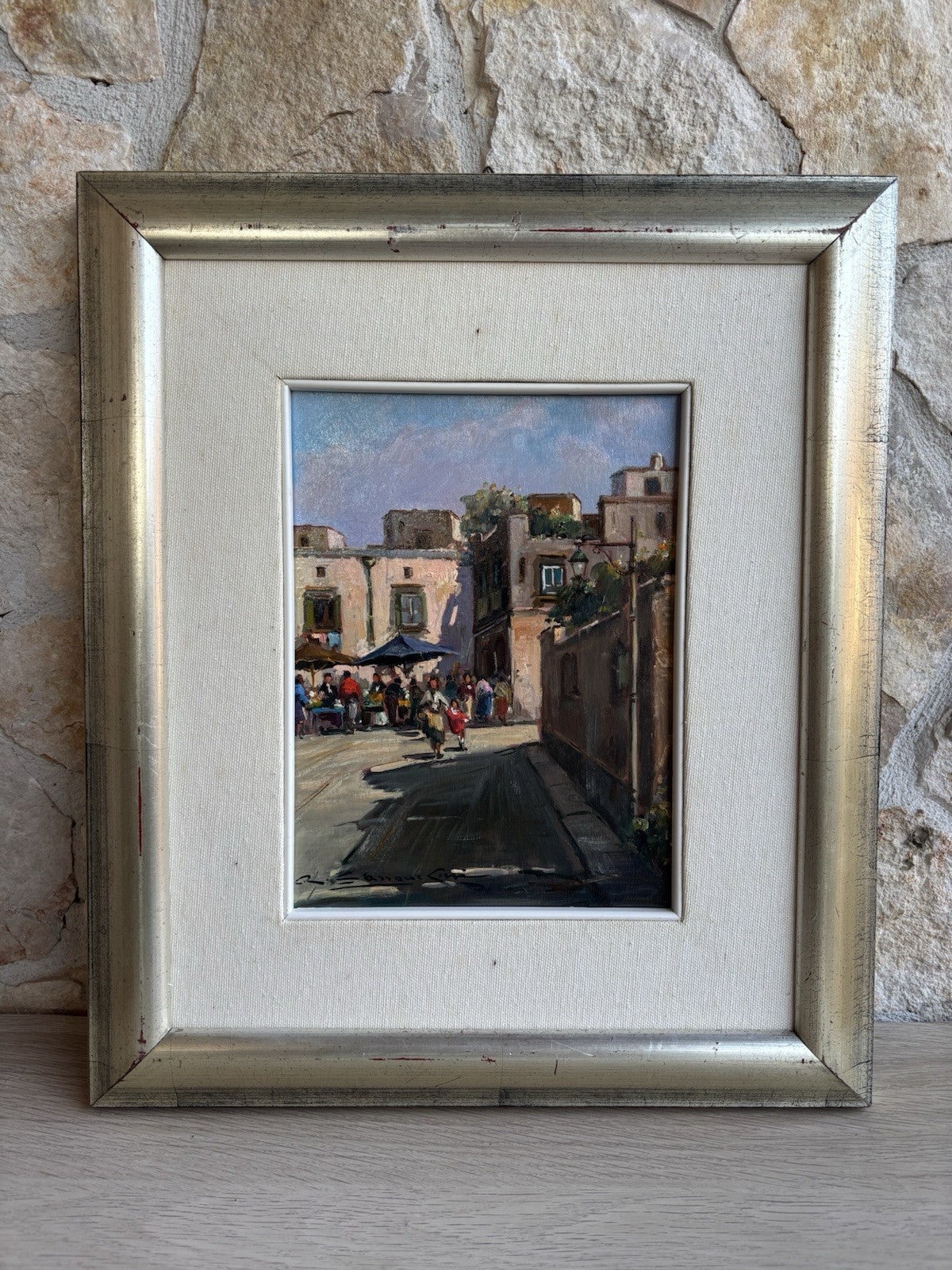 Quadro -Paesaggio Urbano- Renato Sassone Corsi dipinto a olio