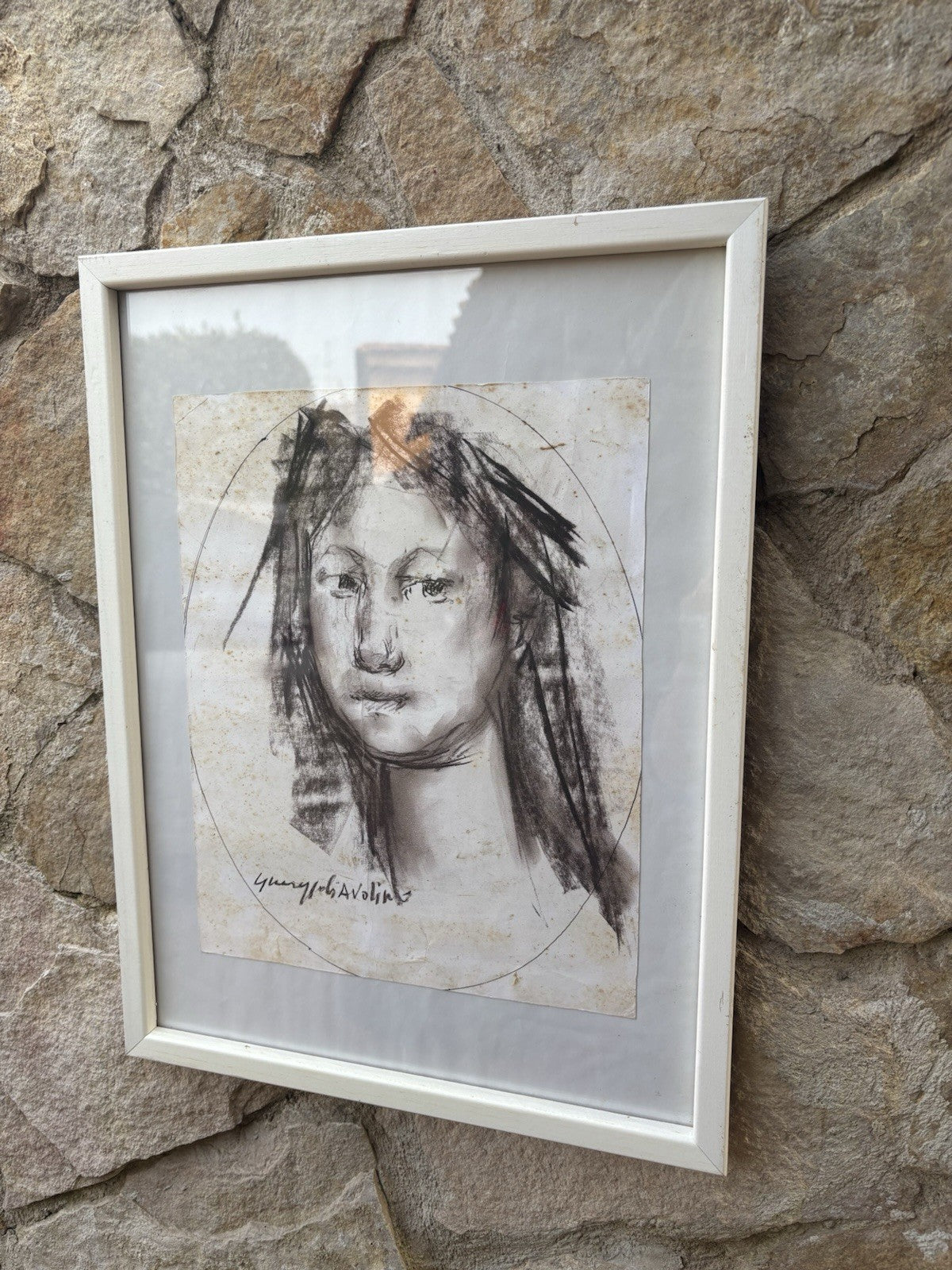 Quadro -Volto Di Donna- Giuseppe Ciavolino- disegno su carta