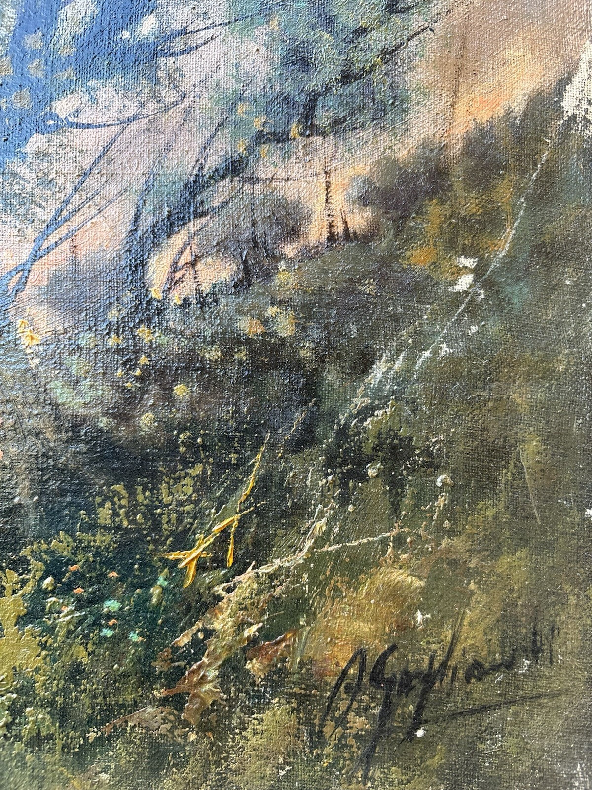 Quadro -Paesaggio- dipinto a olio su tela