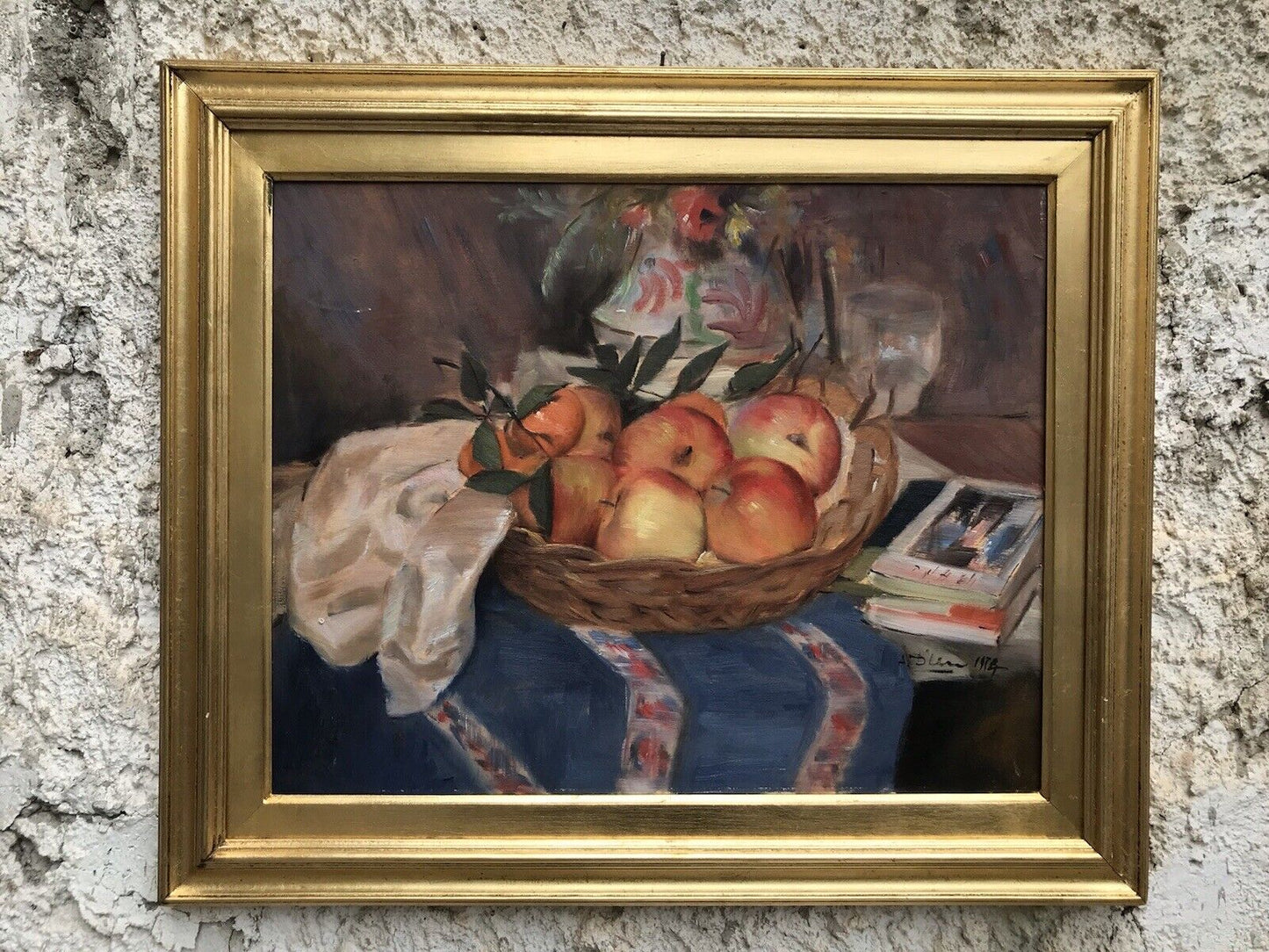 Quadro vintage -Natura Morta-dipinto a olio su tavoletta