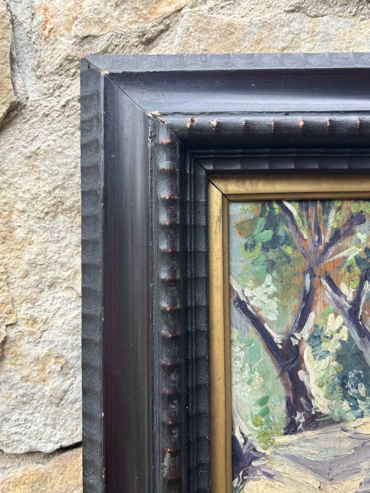 Quadro antico -Monte Parioli ( Roma )- dipinto a olio su tavoletta