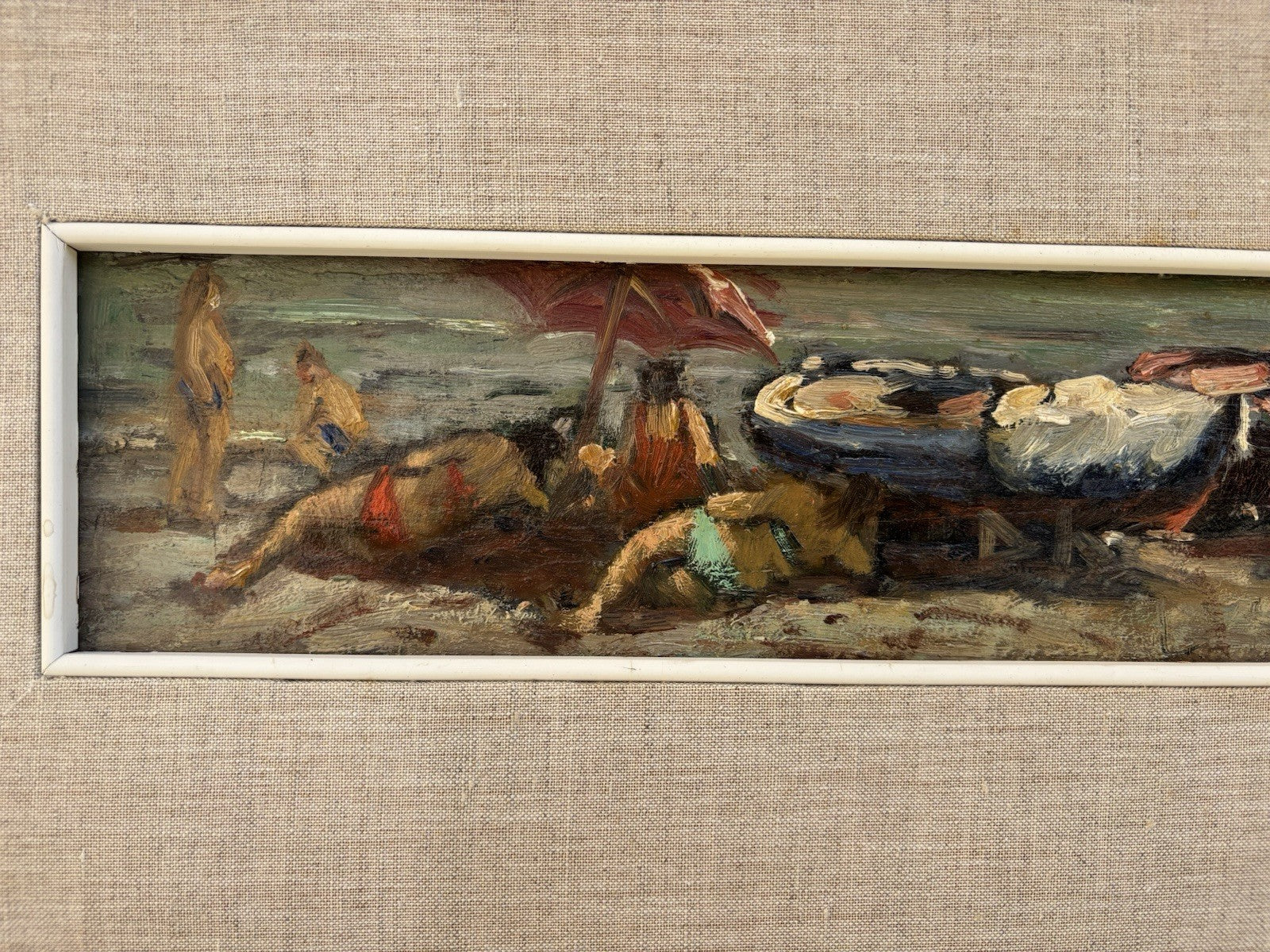 Quadro -Bagnanti- dipinto a olio