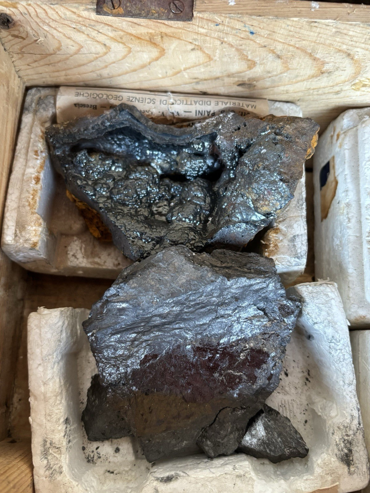 Rocce E Minerali Vintage Con Scatola In Legno Carlo Erba