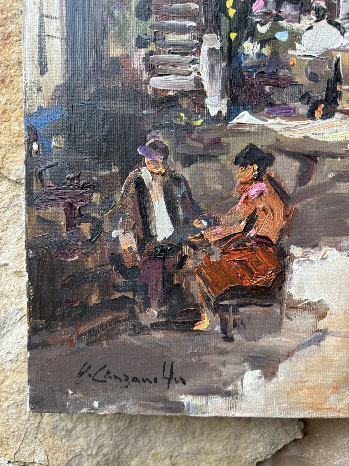 Quadro -Interno Palazzo- Nicola Canzanella dipinto a olio su tela