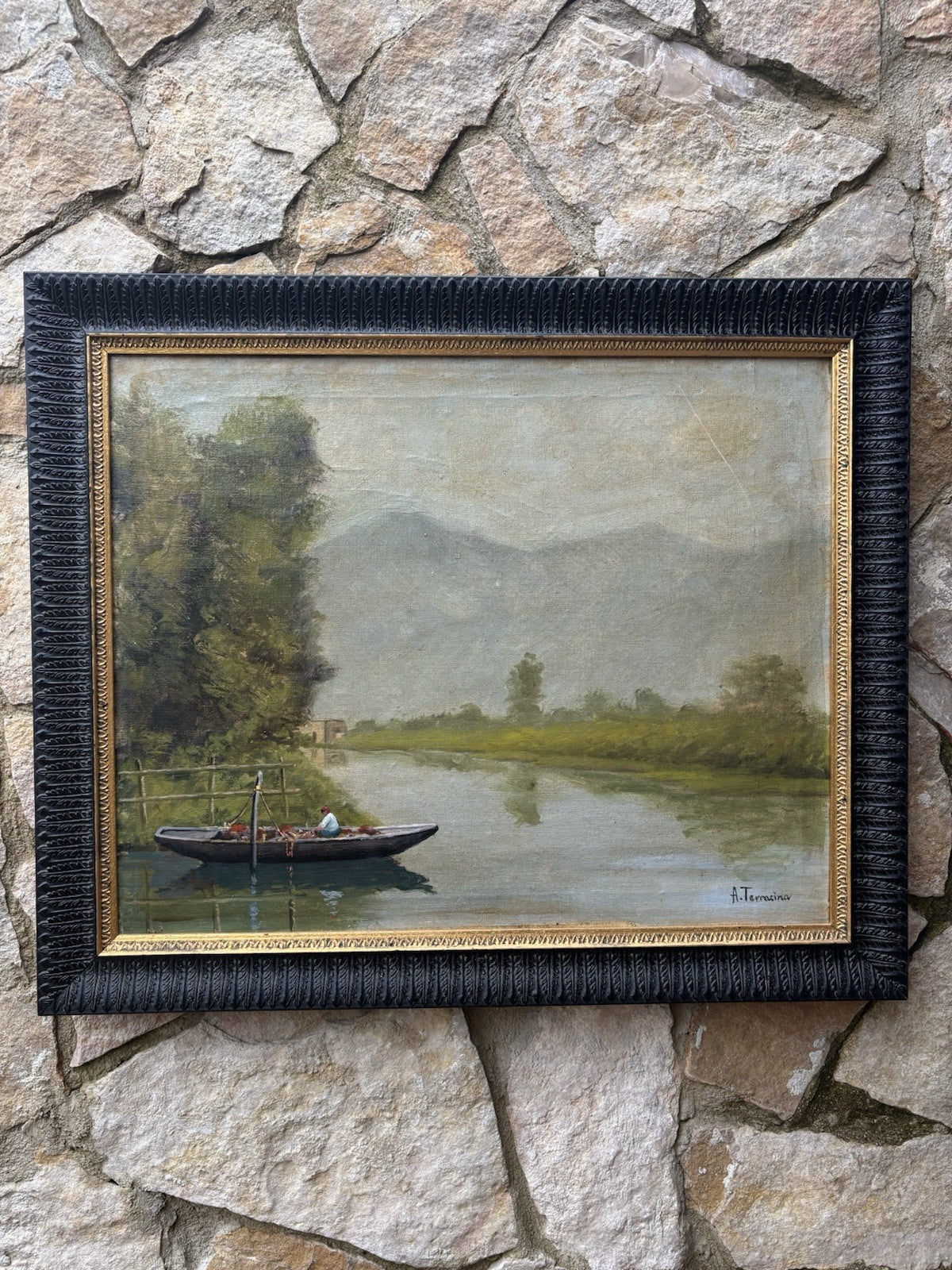 Quadro -Mattino Sul Lago- Arturo Bacio Terracina dipinto a olio