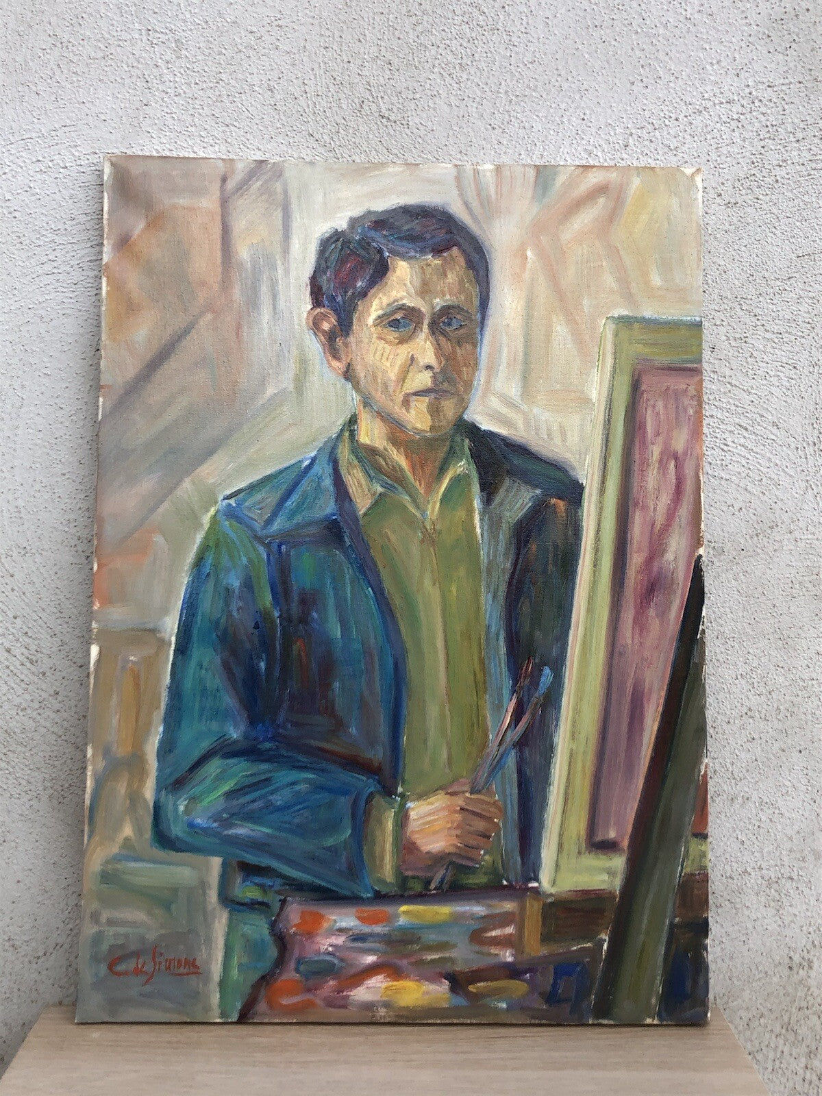 Quadro vintage -Il Pittore- dipinto a olio su tela