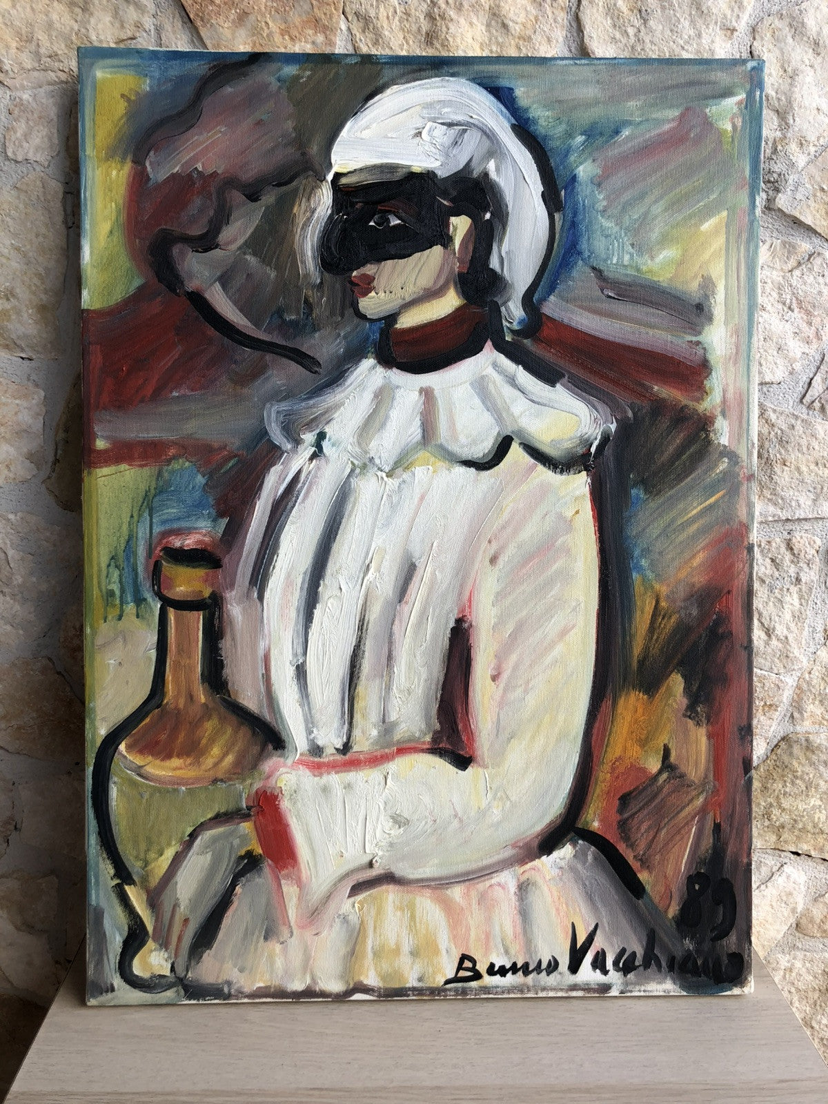 Quadro -Pulcinella- dipinto a olio su tela