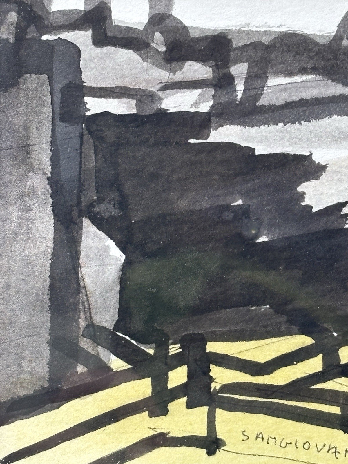 Coppia di quadri -Marine- Mario Sangiovanni tecnica mista su carta