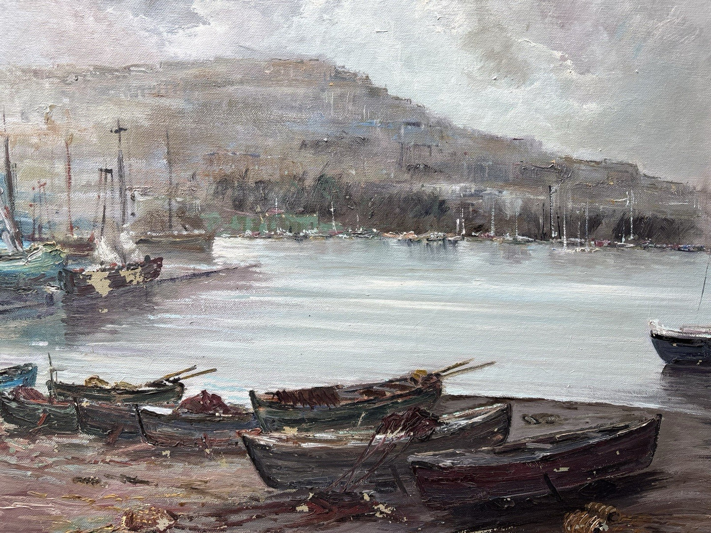 Quadro -Marina Di Mergellina- Eugenio Magno- dipinto a olio su tela