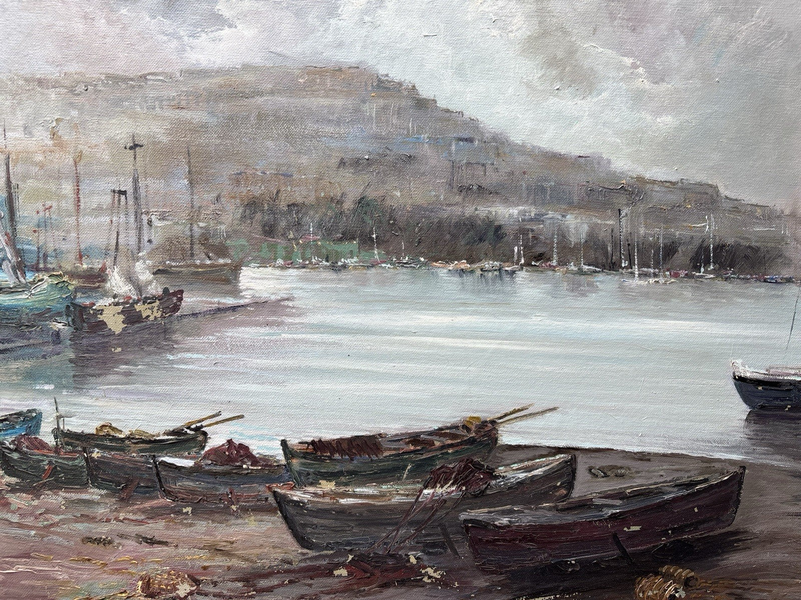 Quadro -Marina Di Mergellina- Eugenio Magno- dipinto a olio su tela