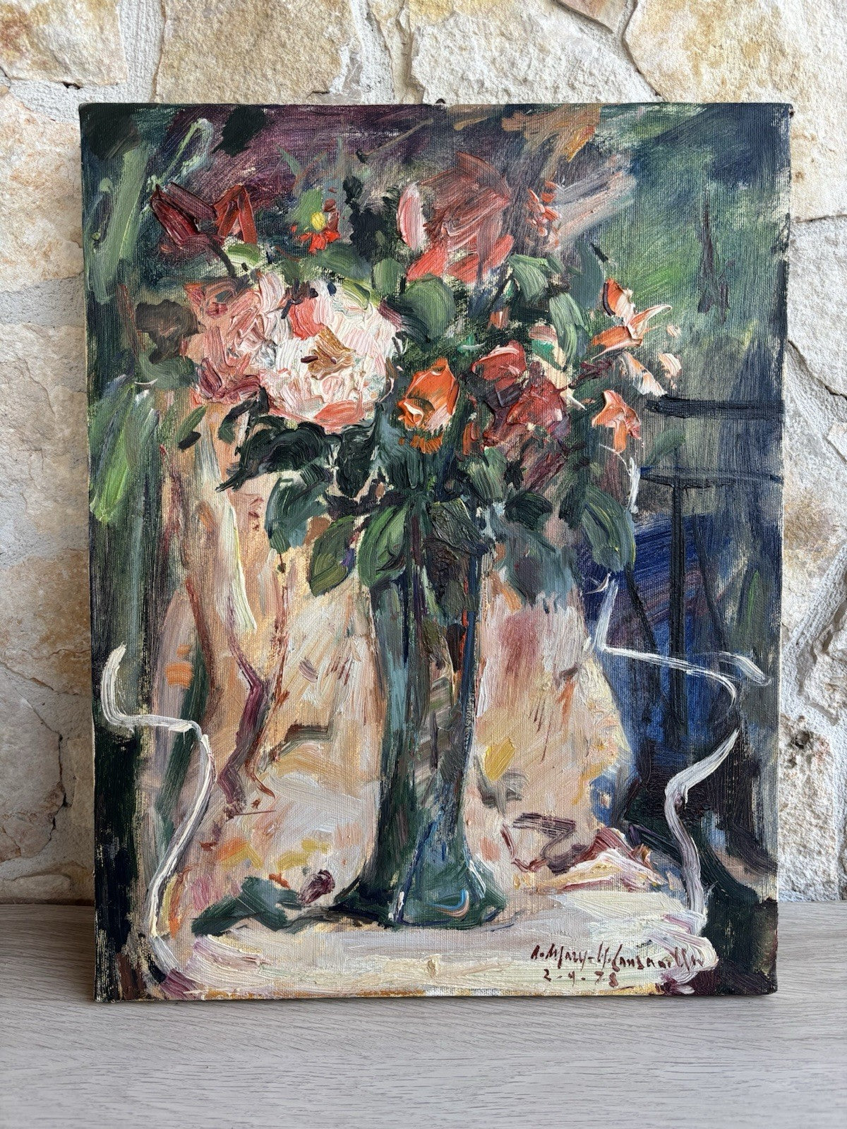 Quadro -Vaso Con Fiori- Nicola Canzanella dipinto a olio su tela