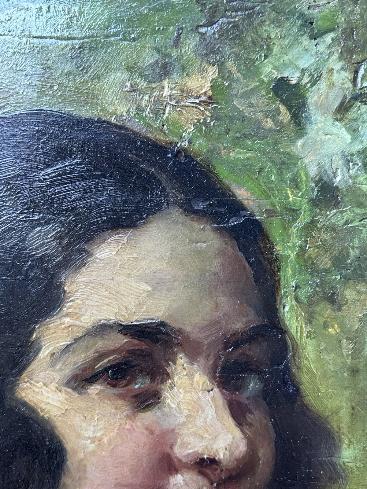 Quadro -Figura Di Donna- dipinto a olio su tavoletta