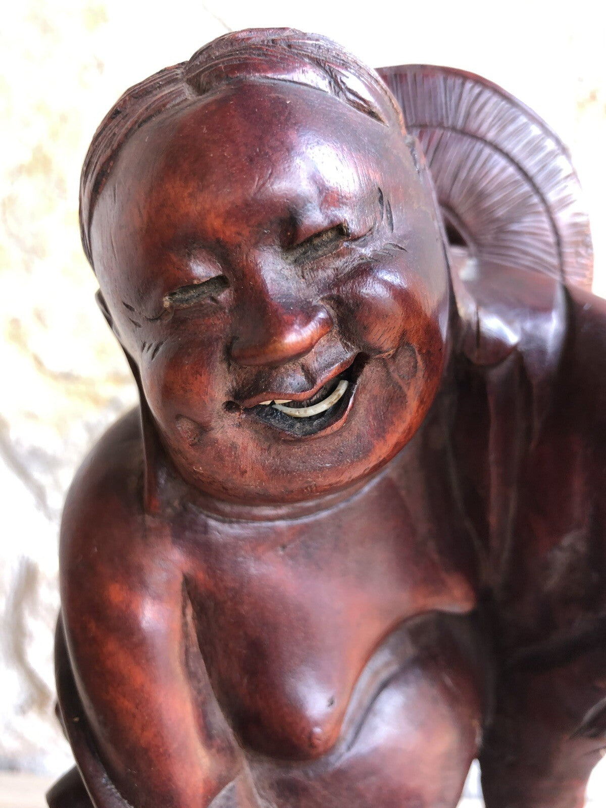 Scultura Cinese Vintage In Legno