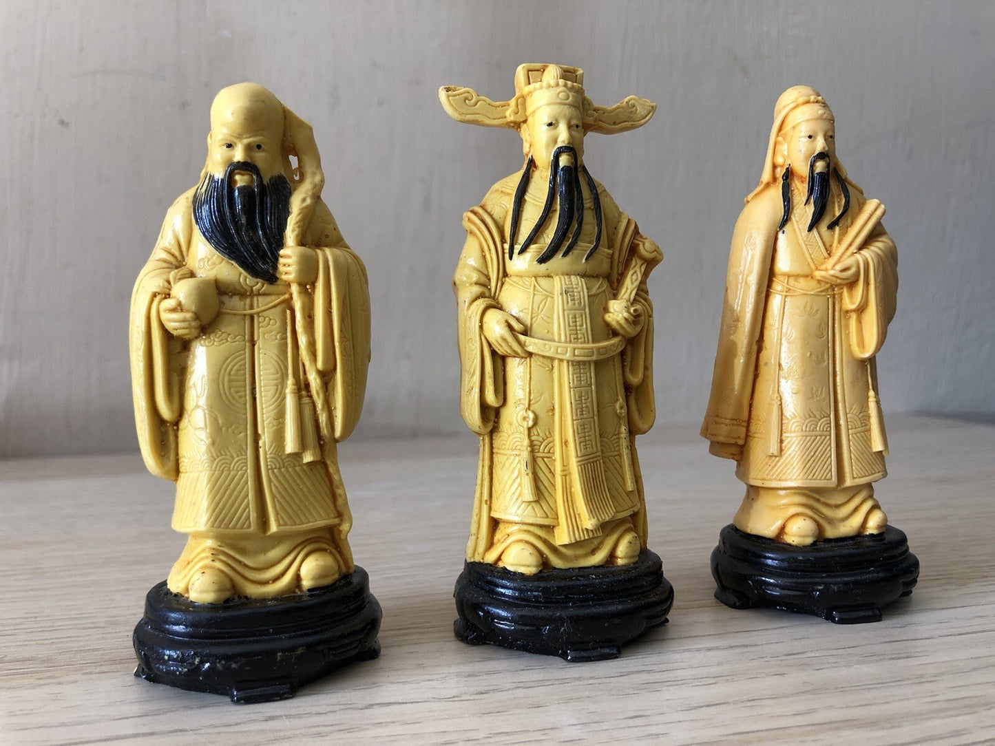 Tris Sculture In Resina Asiatiche Cinesi