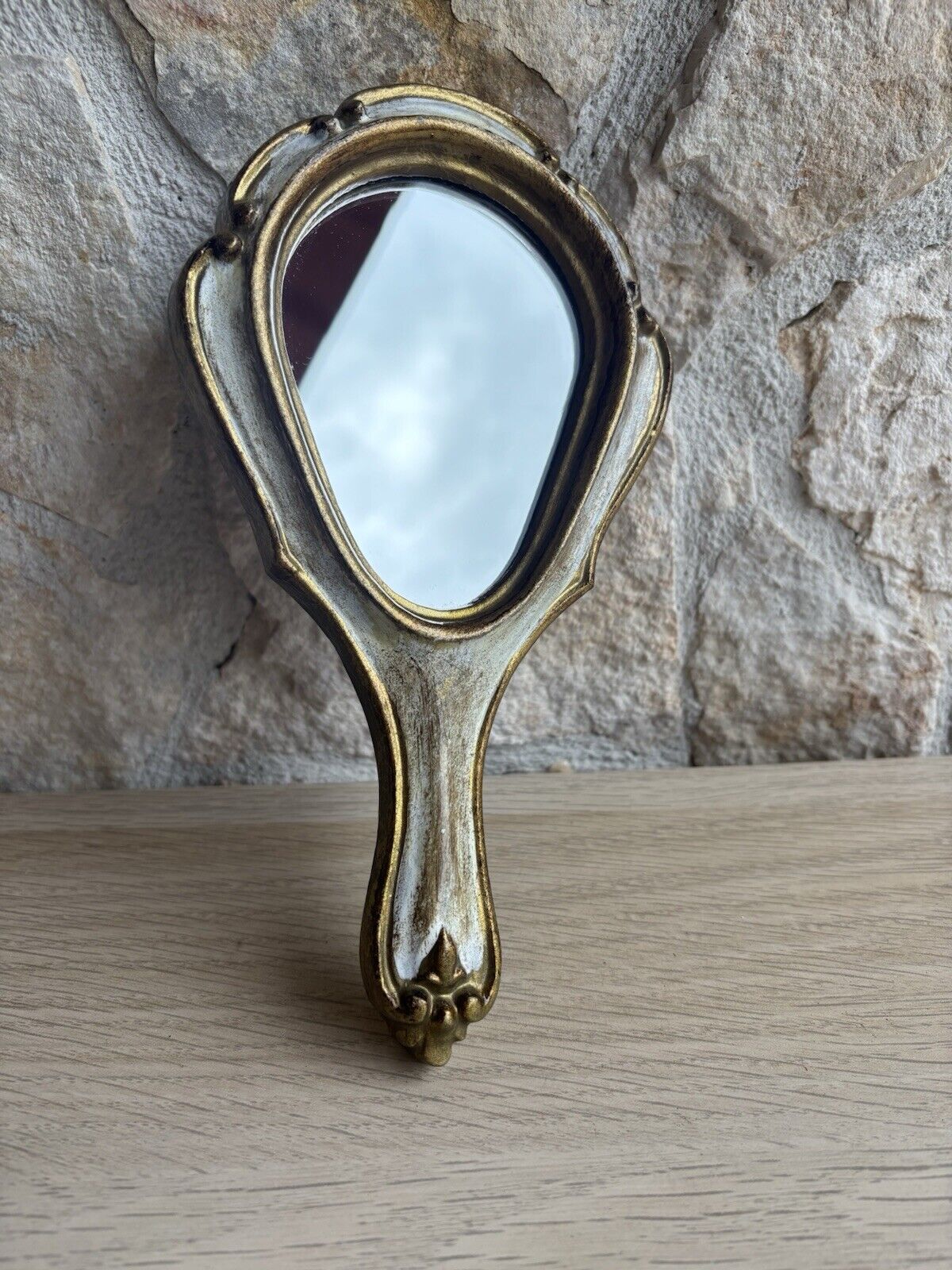 Specchio Da Tavolino Vintage In Legno Fiorentino