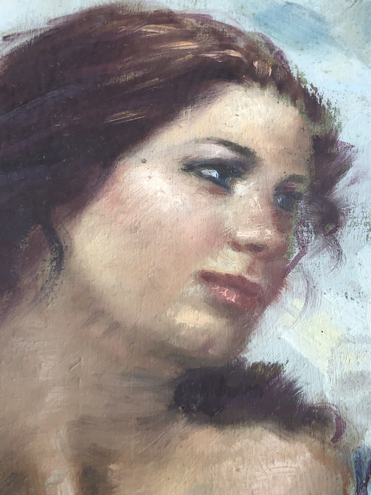 Coppia quadri vintage -Figure Donne- dipinti  a olio su tavola