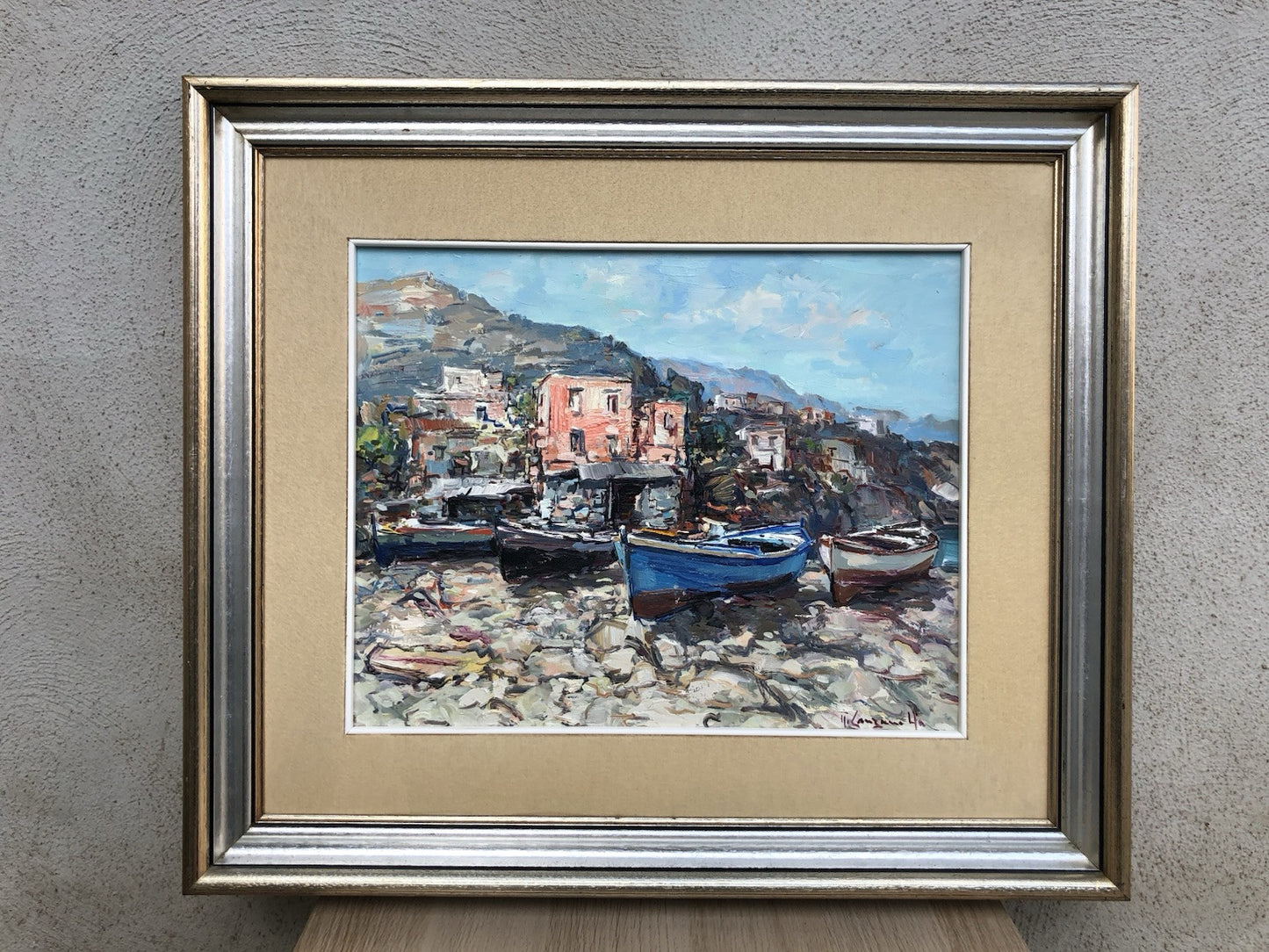 Quadro -Barche A Riposo- dipinto a olio su tela