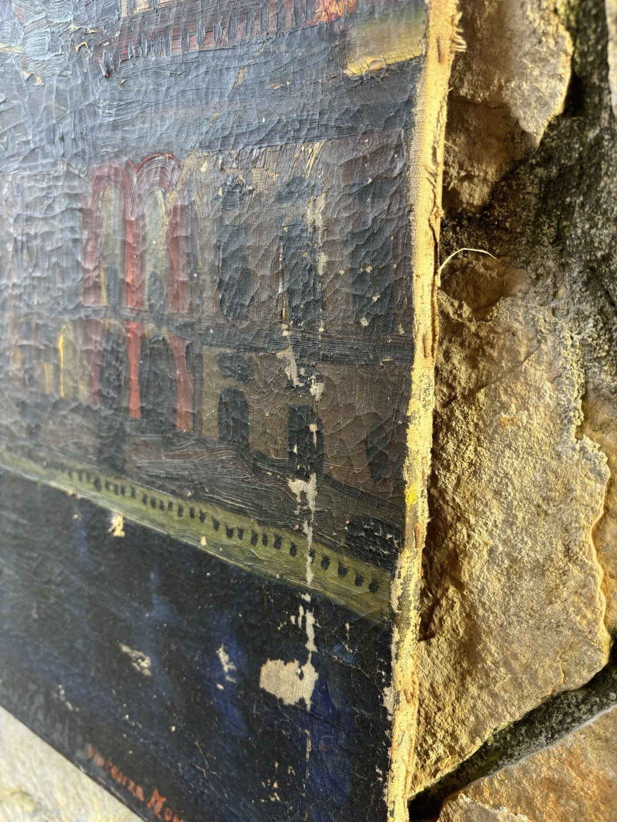 Quadro -Palazzo Donn’Anna- Vincenzo Montefusco dipinto a olio su tela