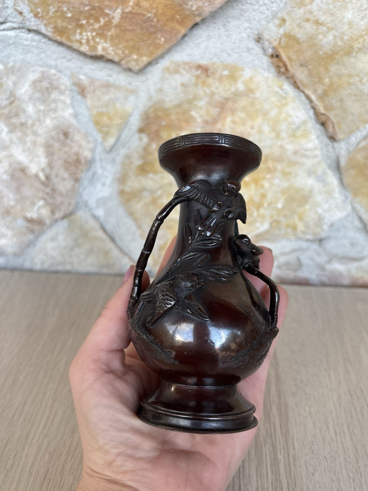 Vaso Vintage In Bronzo, Giappone-Meiji