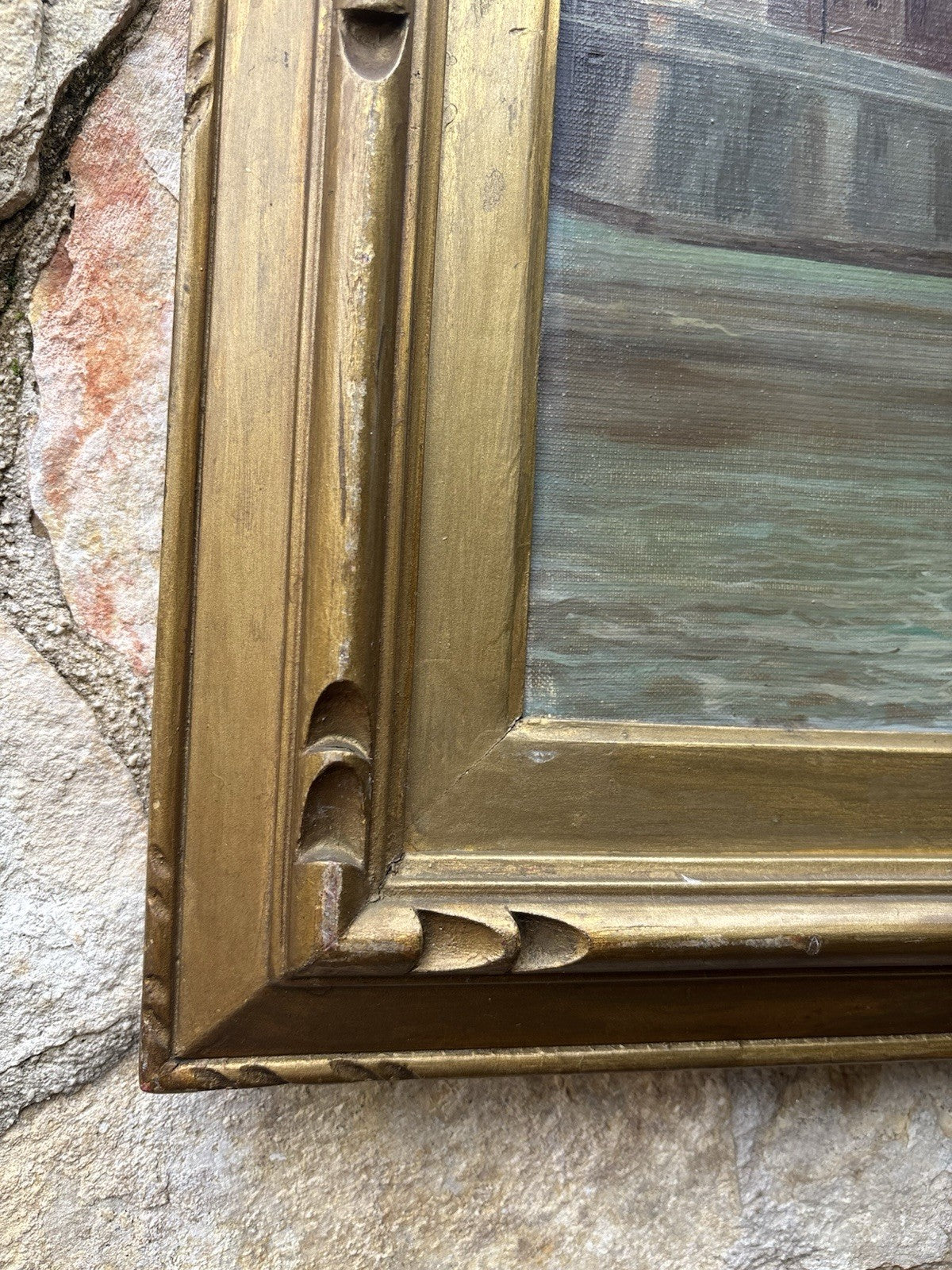 Quadro -Paesaggio Di Città- dipinto a olio su tela