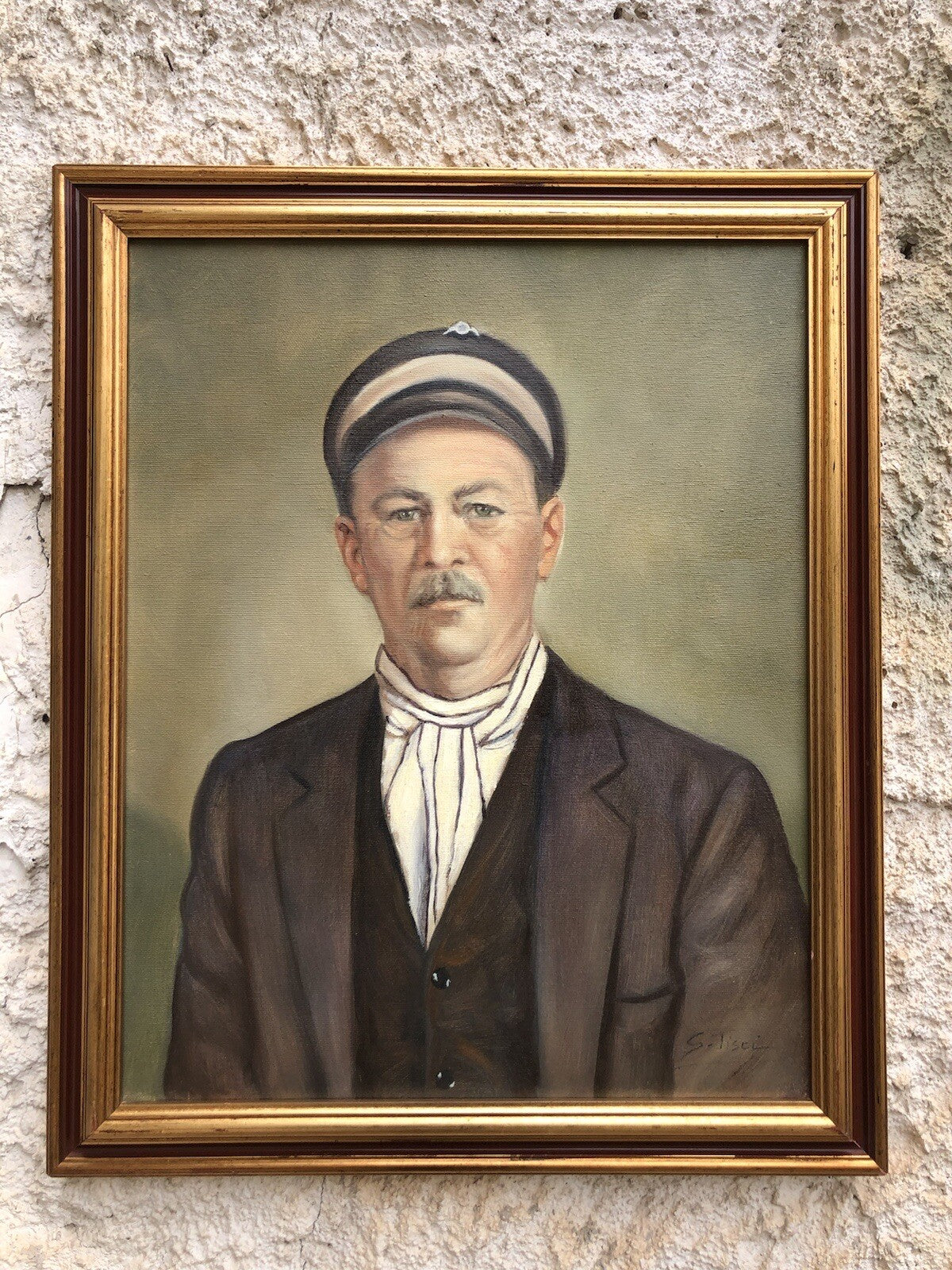 Quadro vintage -Ritratto Di Uomo- dipinto a olio su tela