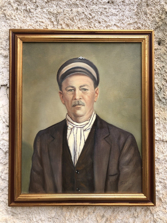 Quadro vintage -Ritratto Di Uomo- dipinto a olio su tela