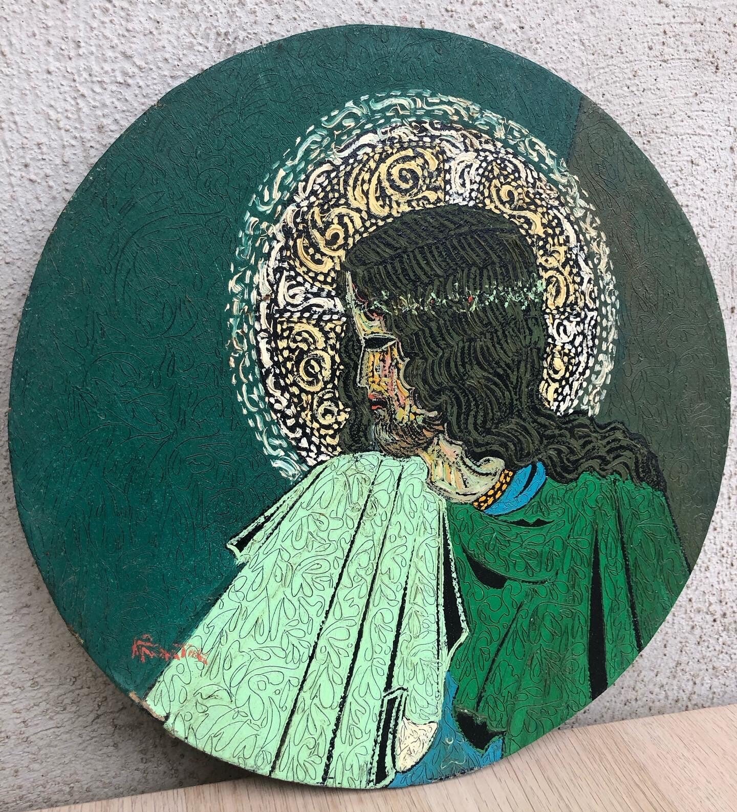 Quadro vintage -Cristo Gesù- dipinto a olio