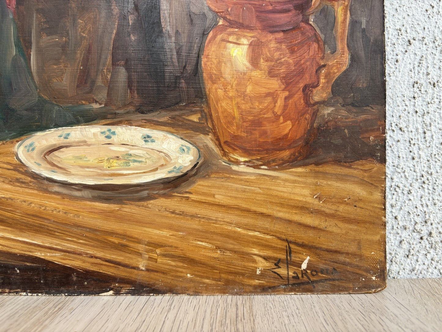 Quadro vintage -Anziano Con Pipa- dipinto a olio