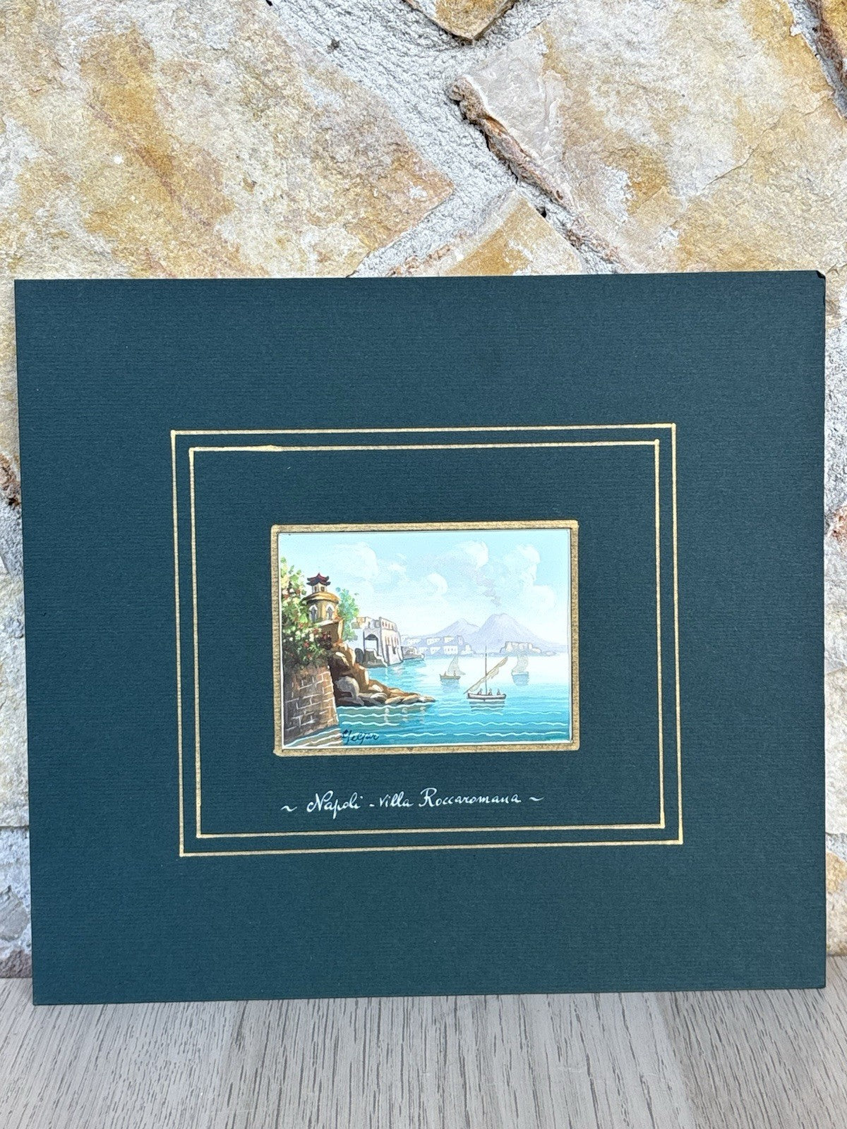 Gouache Vintage Dipinti Su Carta -Vedute Di Napoli-