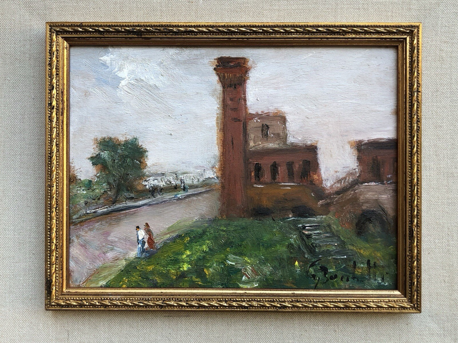 Quadro vintage -Parco Della Cittadella, Pisa- dipinto a olio su tavoletta