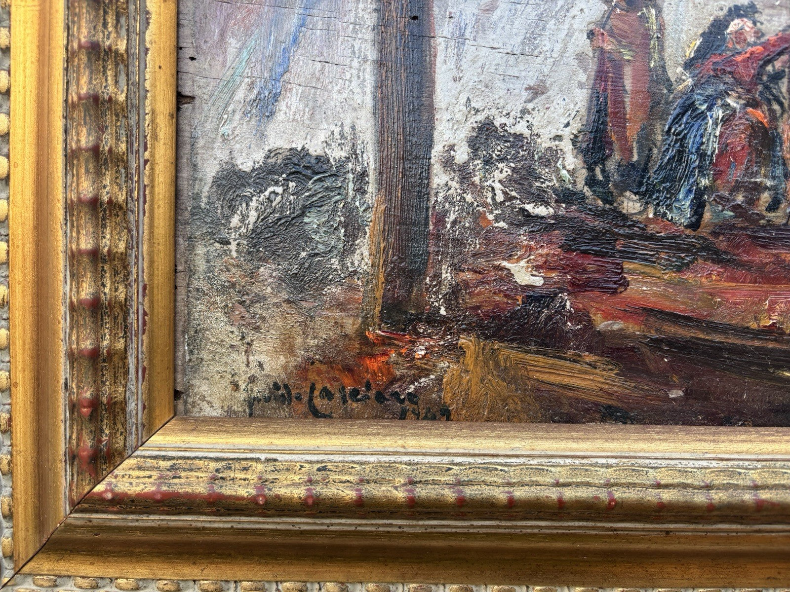 Quadro -Golgota- Guido Casciaro dipinto a olio su tavola